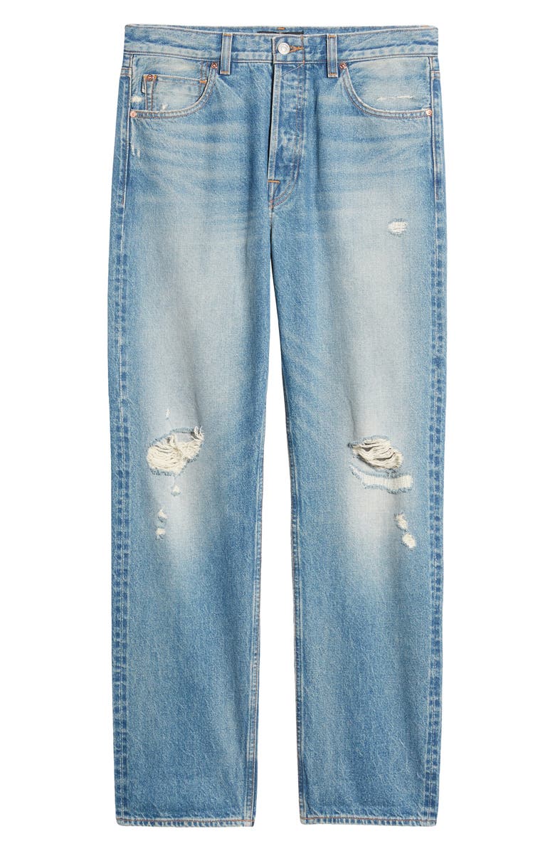 7 For All Mankind <sup>®</sup> Straight Leg Ripped Jeans, Alternate, color, 