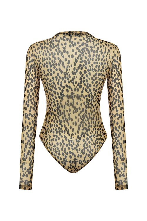 Shop Nocturne Leopard Print Bodysuit In Multi-colored