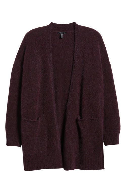 Shop Eileen Fisher Open Front Brushed Cardigan In Violet