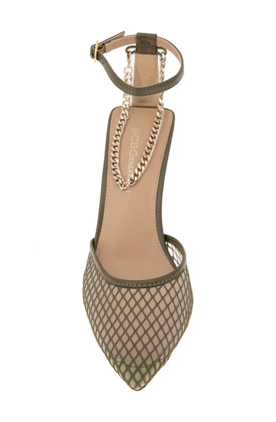 Bcbgeneration Mayah Ankle Strap Pump In Dark Olive