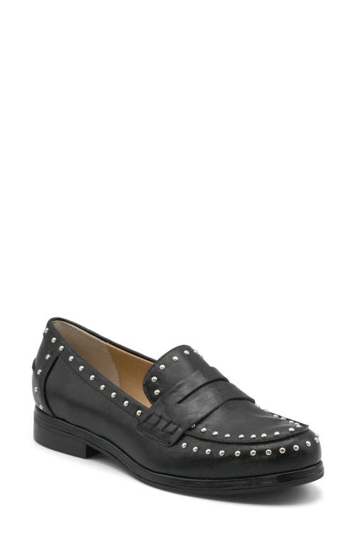 Shop Charles By Charles David Basile Studded Penny Loafer In Black Distressed