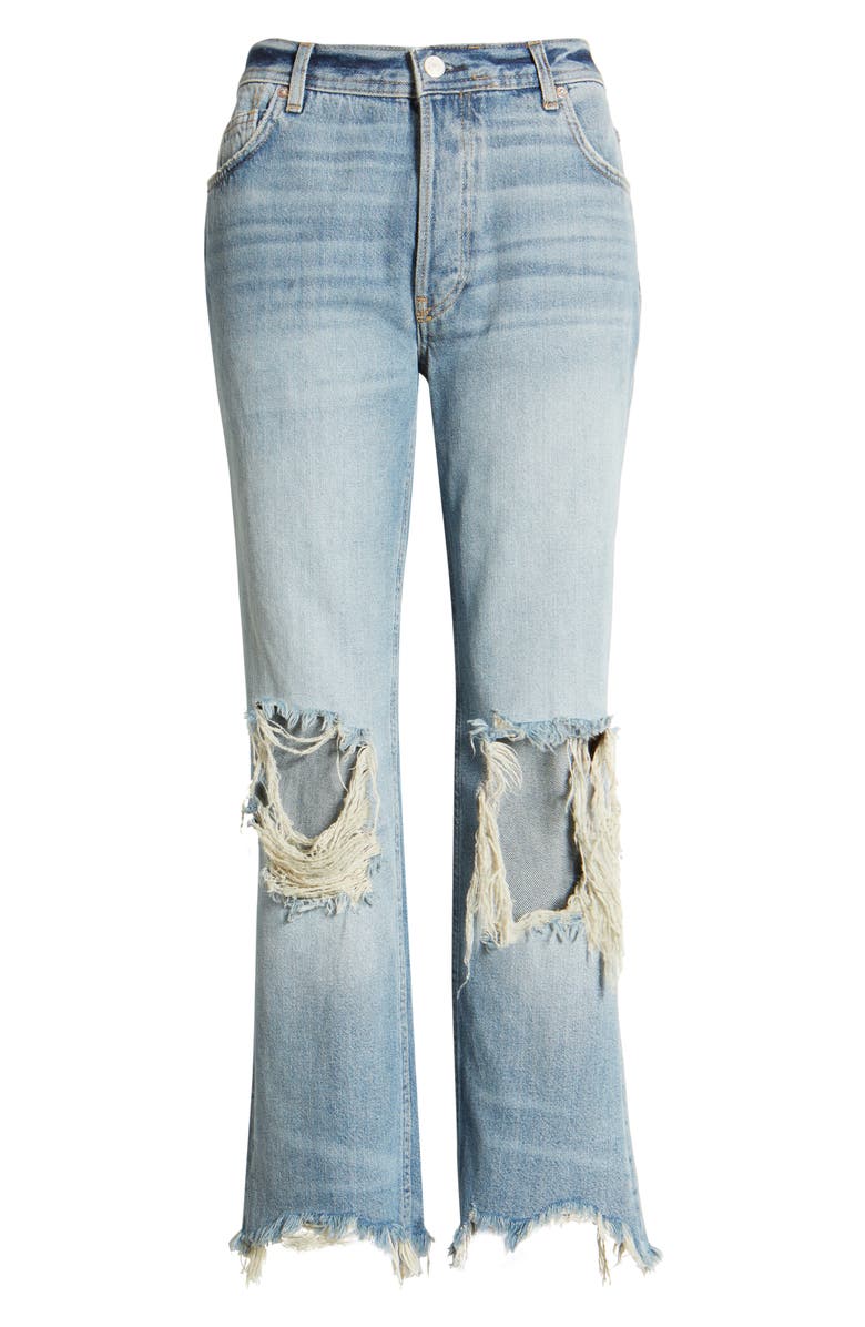 Free People We the Free Maggie Ripped Crop Straight Leg Jeans | Nordstrom