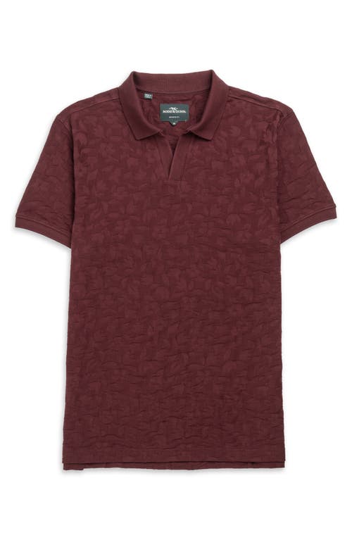 Shop Rodd & Gunn Amberly Textured Cotton Johnny Collar Polo In Bordeaux