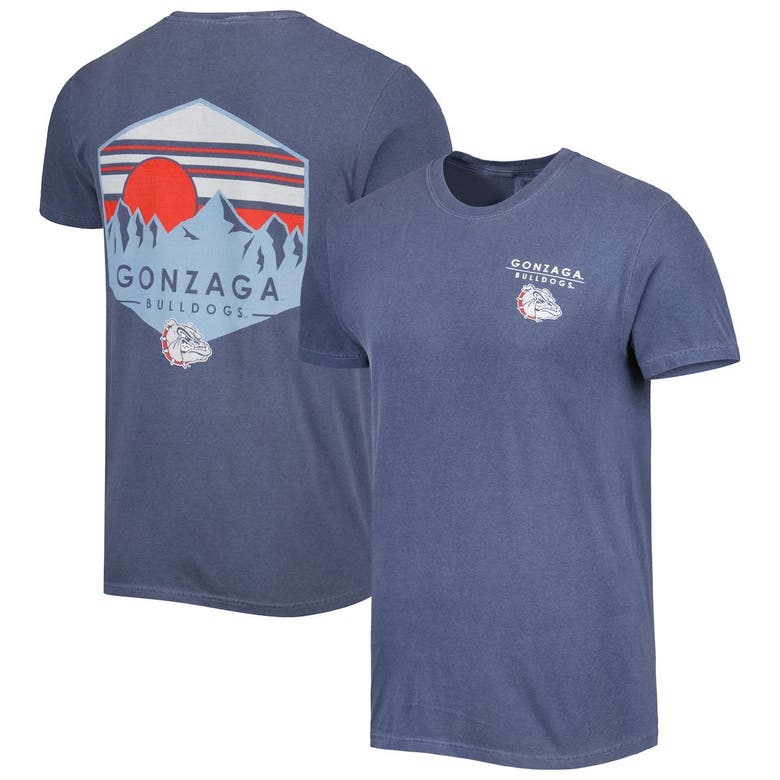 Shop Image One Navy Gonzaga Bulldogs Landscape Shield T-shirt In Blue