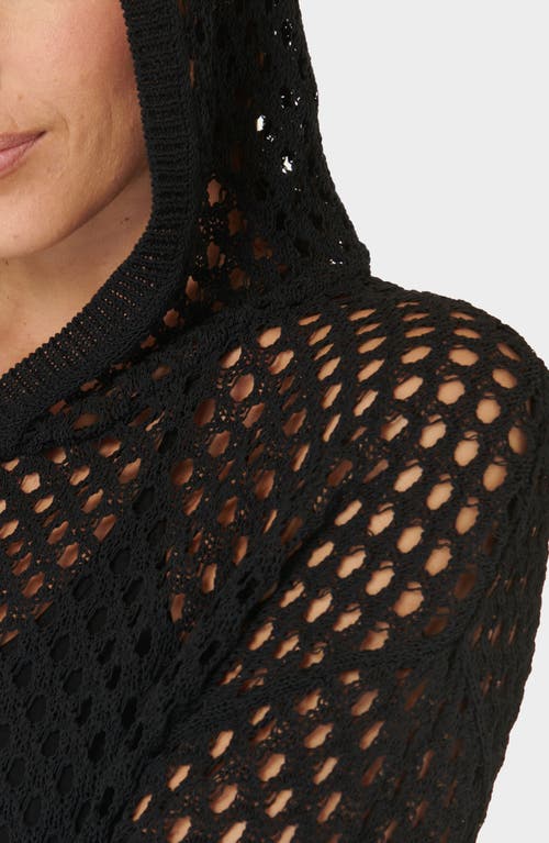 Shop Sweaty Betty Beachside Crochet Cover-up Hoodie In Black