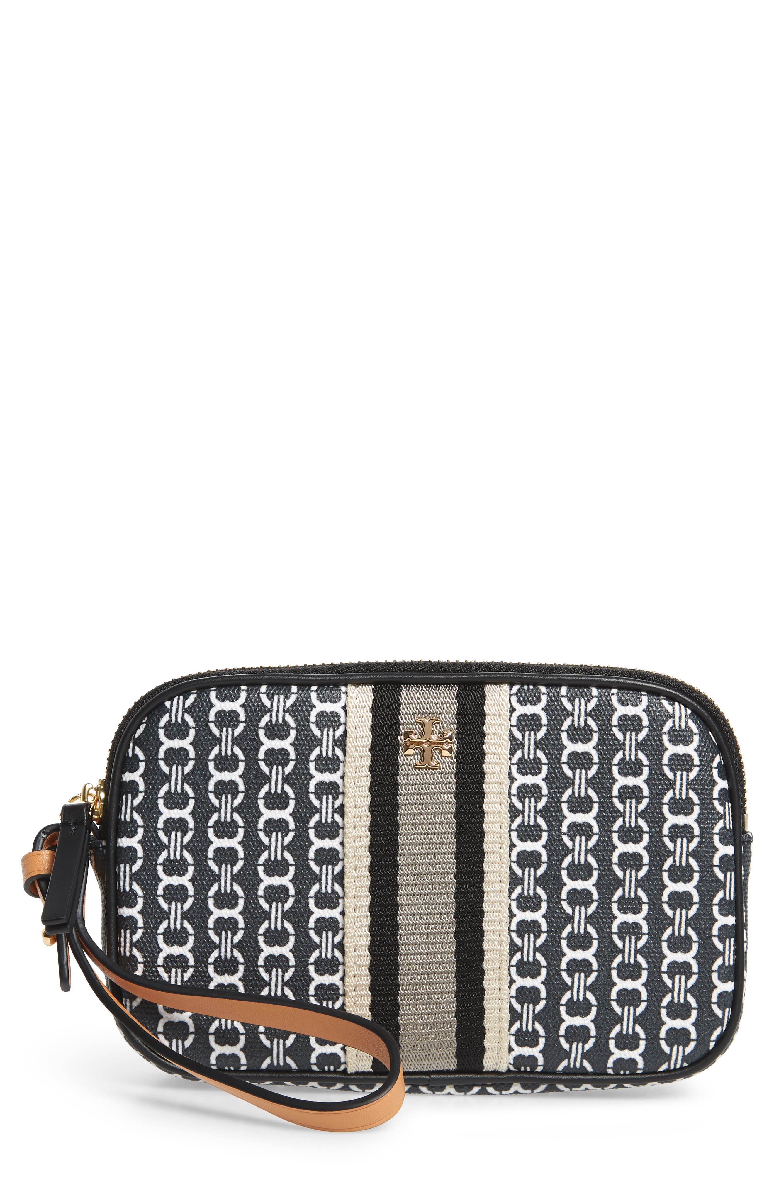 UPC 192485195026 product image for Women's Tory Burch Gemini Link Canvas Wristlet - Black | upcitemdb.com