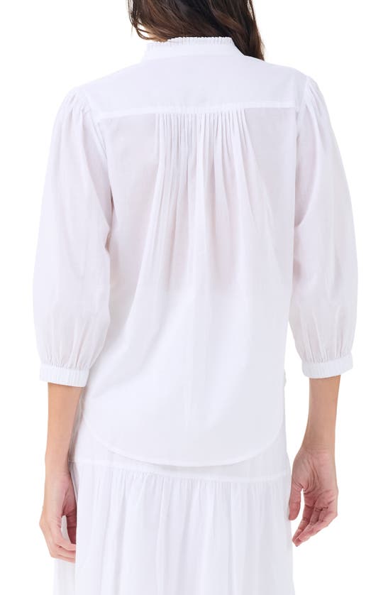 Shop Nic + Zoe Nic+zoe Girlfriend Cotton Button-up Shirt In Paper White