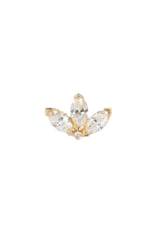 Maria Tash Diamond Lotus Stud Earring In Yellow Gold/diamond