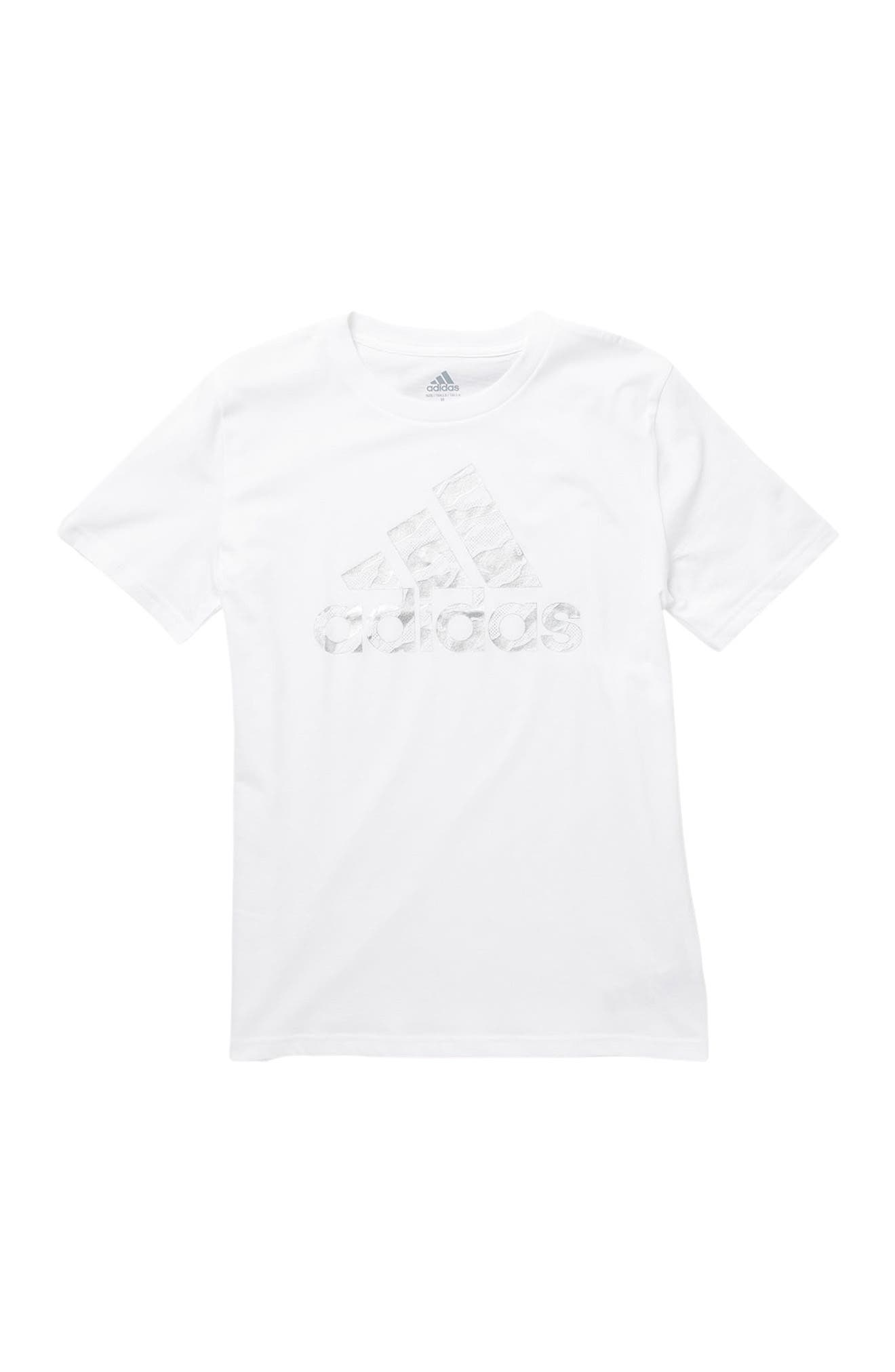Adidas Originals Kids' Short Sleeve Cotton T-shirt In White