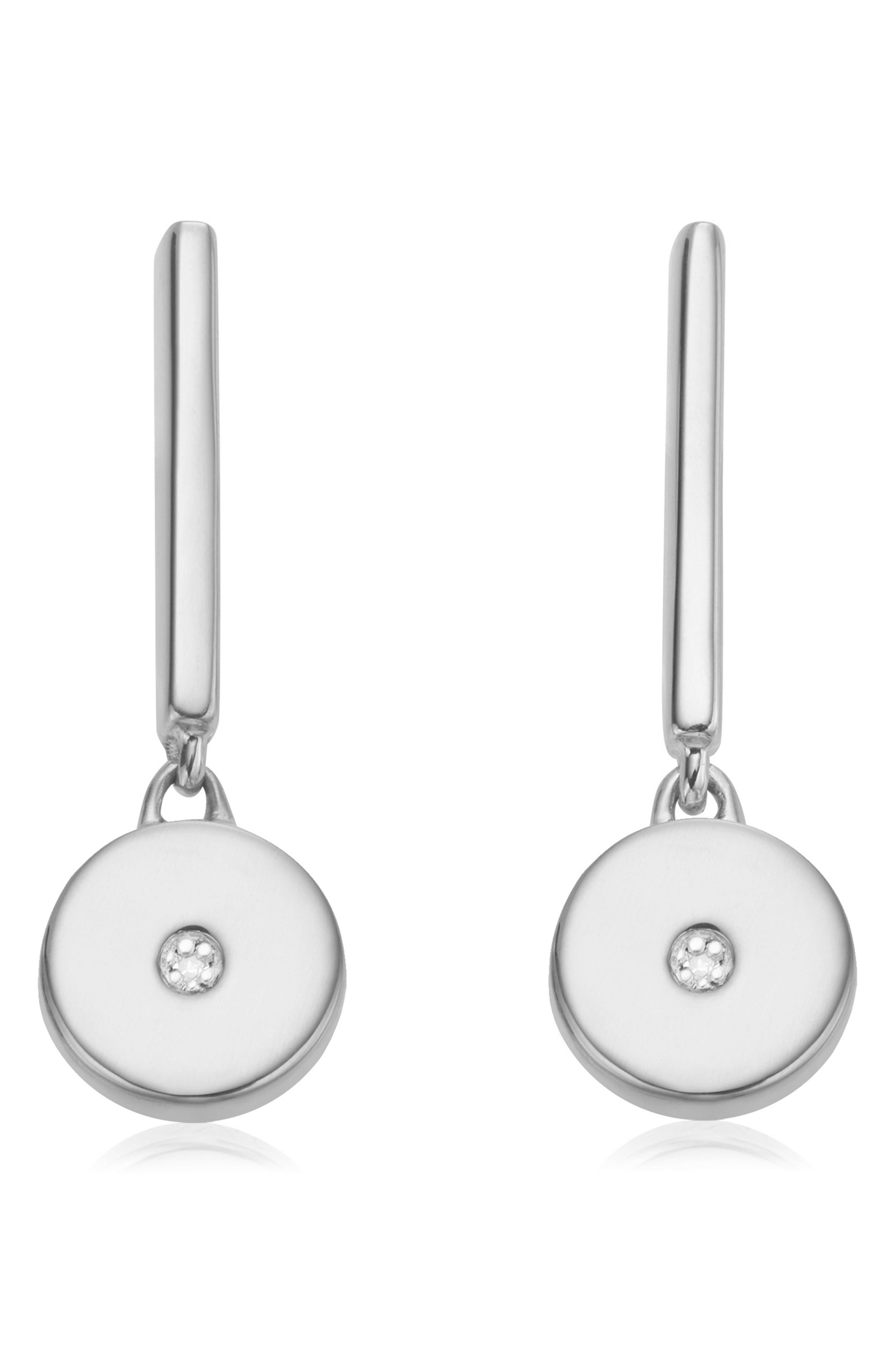 Monica Vinader Linear Solo Diamond Drop Earrings Nordstrom