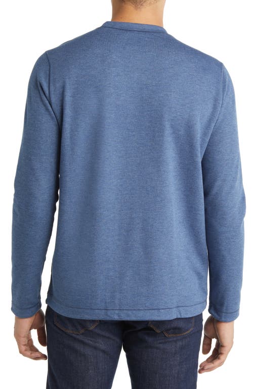 Shop Johnston & Murphy Reversible Cotton & Modal Blend Sweater In Blue/light Grey