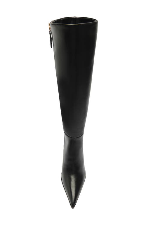 Shop Schutz Mikki Up Block Pointed Toe Knee High Boot In Black