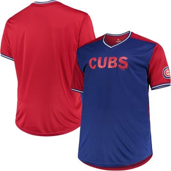 Chicago Cubs Solid V-Neck T-Shirt - Royal/Red