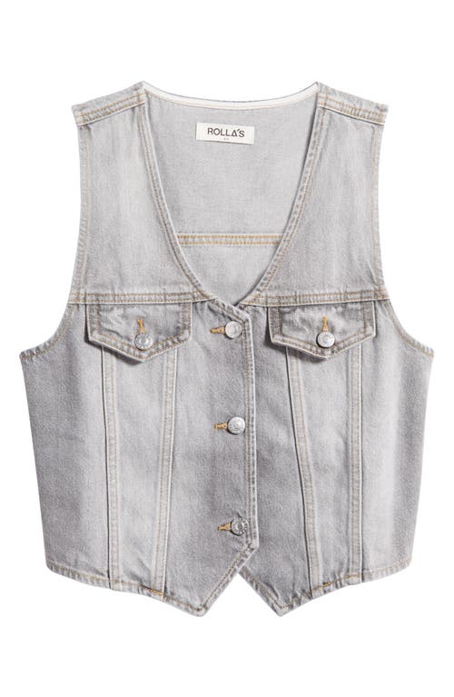 Shop Rolla's Morgan Denim Vest In Stone Grey