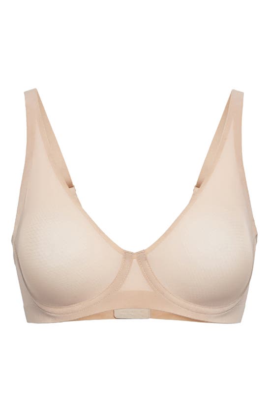 Shop Wolford Tulle Underwire T-shirt Bra In Clay