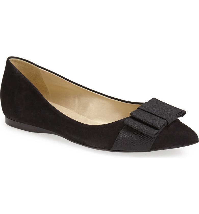 FRENCH SOLE 'Majestic' Flat, Main, color, BLACK SUEDE