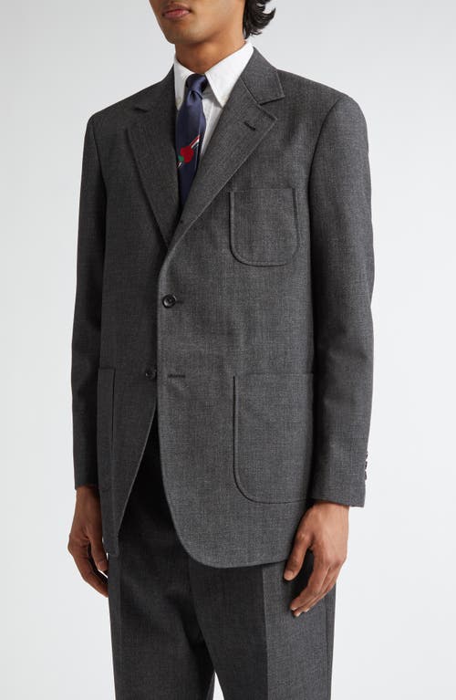 Shop Thom Browne Unstructured Virgin Wool Hopsack Sport Coat In Dark Grey