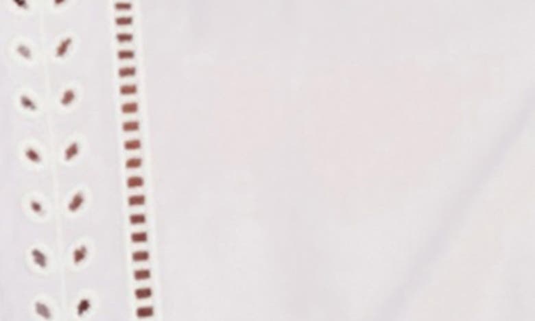 English Factory Eyelet Detail Cotton Button-up Shirt In White