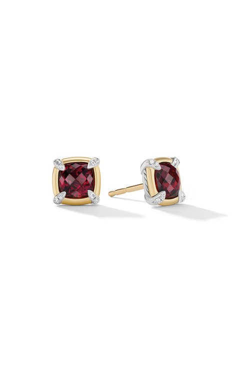 Petite Chatelaine® Stud Earrings with Semiprecious Stone and Diamonds