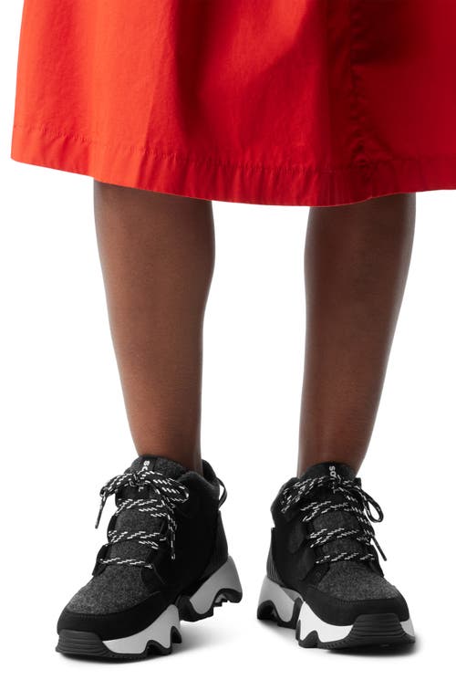 Sorel Kinetic Impact Caribou Plus Waterproof Sneaker Bootie In Black/sea Salt