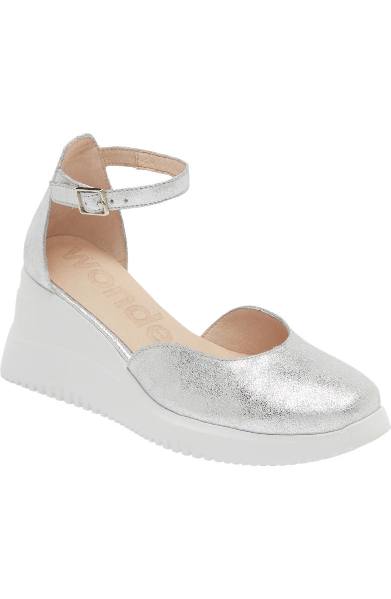 Wonders Metallic Wedge Sandal, Main, color,