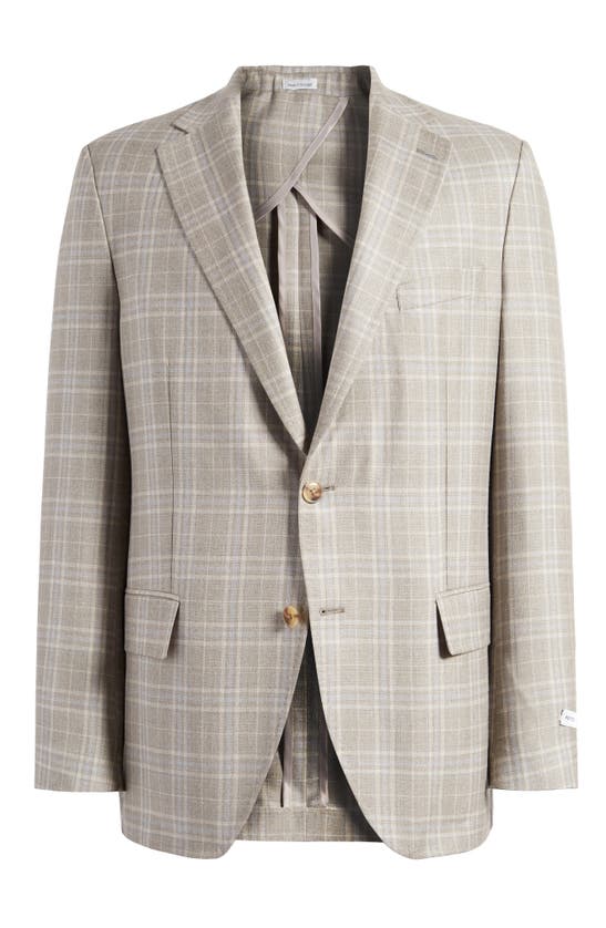 Shop Peter Millar Plaid Wool, Silk & Linen Sport Coat In Tan