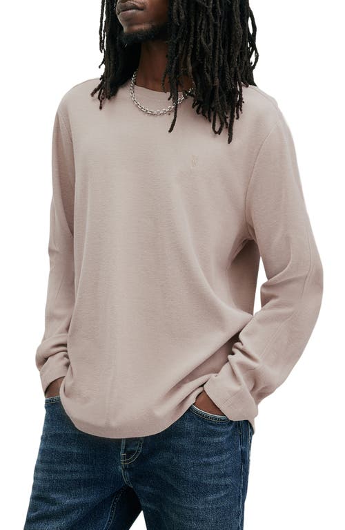 Shop Allsaints Rowe Long Sleeve Waffle Knit T-shirt In Boston Taupe