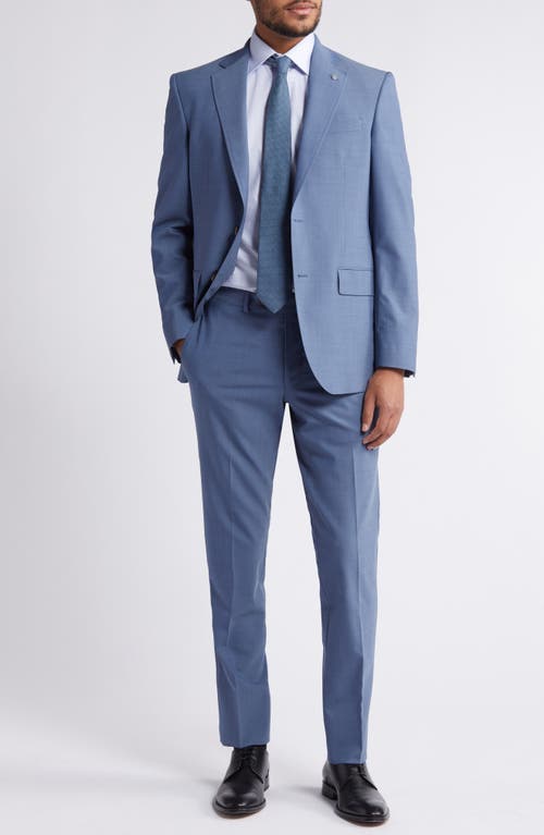 Shop Ted Baker London Jay Slim Fit Light Blue Mélange Stretch Wool Suit