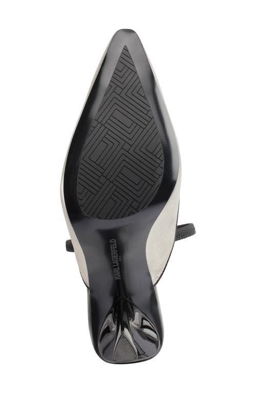 Shop Karl Lagerfeld Paris Keera Pointed Toe Slingback Pump In Pewter/black