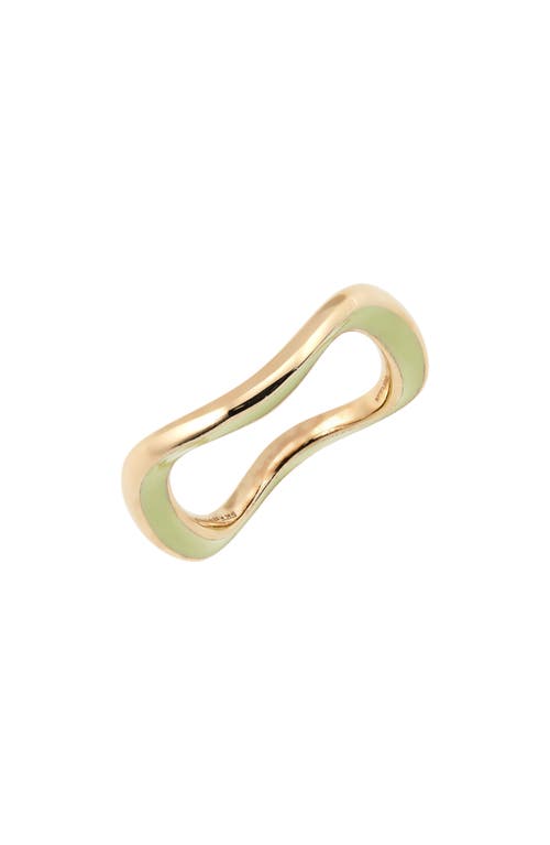 Men's Enamel Curved Ring in 3302 Dark Green/Ice Cream