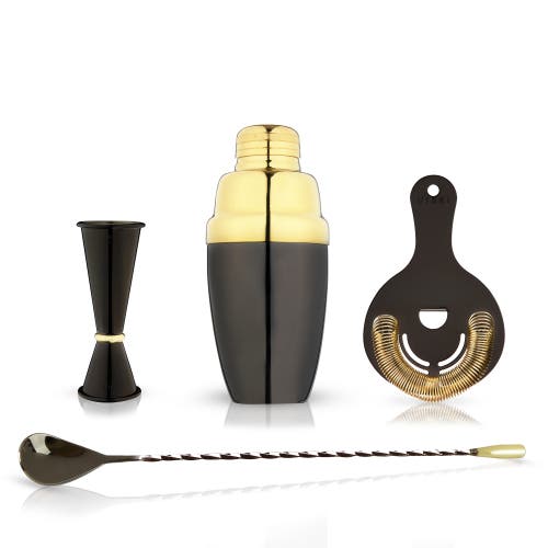 Viski Two Toned Barware Set In Black