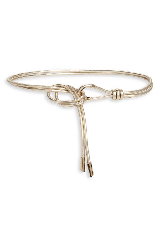 Chloé Poppie Knotted Leather Belt In Gold Color 9da