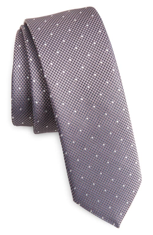 Dot Print Silk Blend Tie in Light Pink