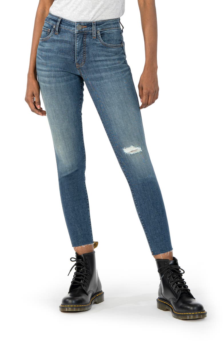 KUT from the Kloth Donna Fab High Waist Raw Hem Ankle Skinny Jeans | Nordstromrack
