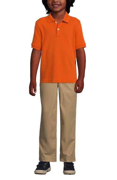 Shop Lands' End School Uniform Kids Short Sleeve Mesh Polo Shirt In Orange Spice