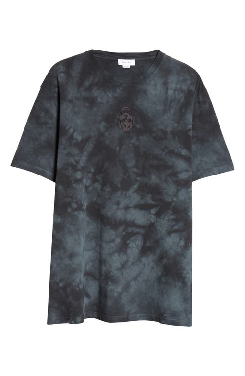 Shop Alexander Mcqueen Skull Patch Tie Dye Cotton T-shirt In Black