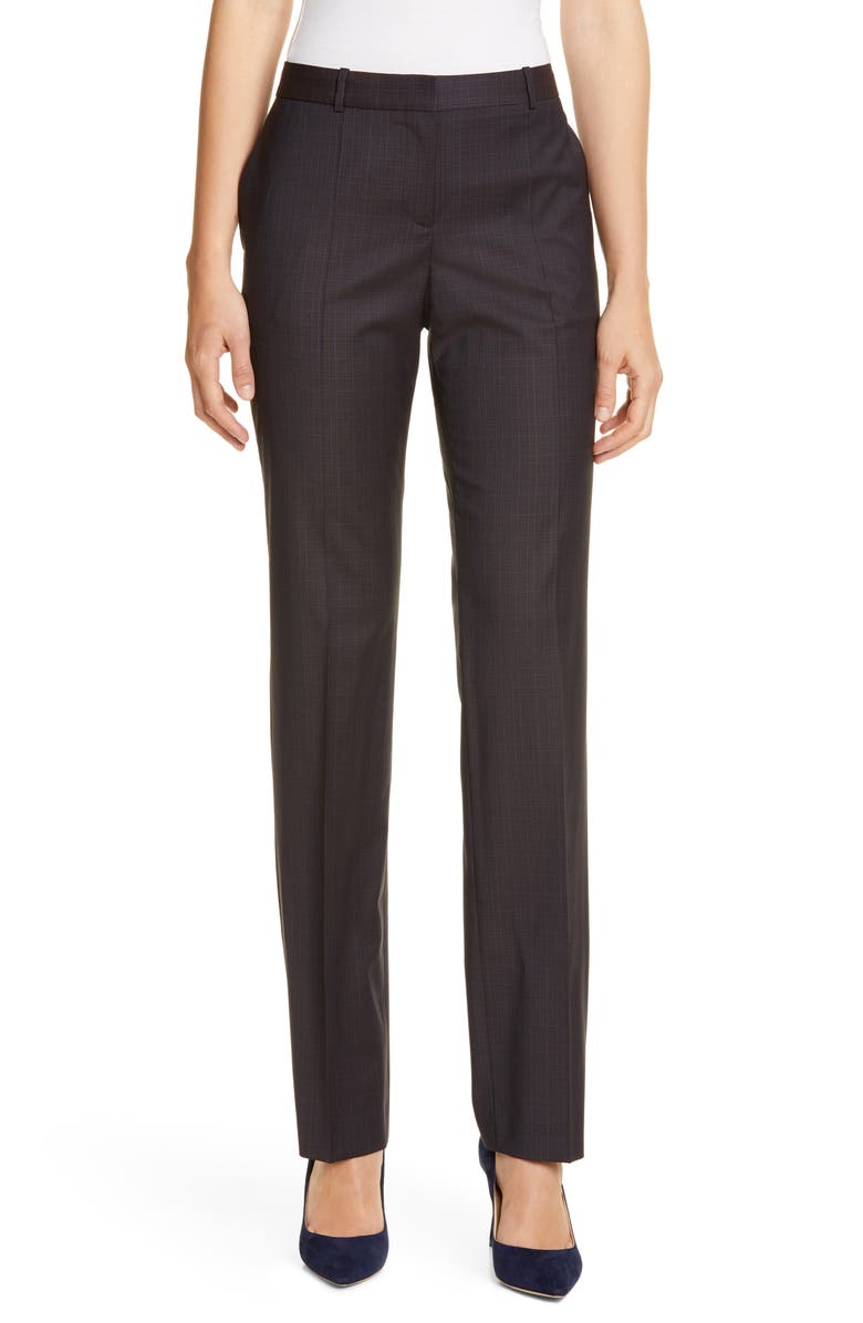 BOSS Teamea Rich Check Trousers (Regular & Petite) | Nordstrom