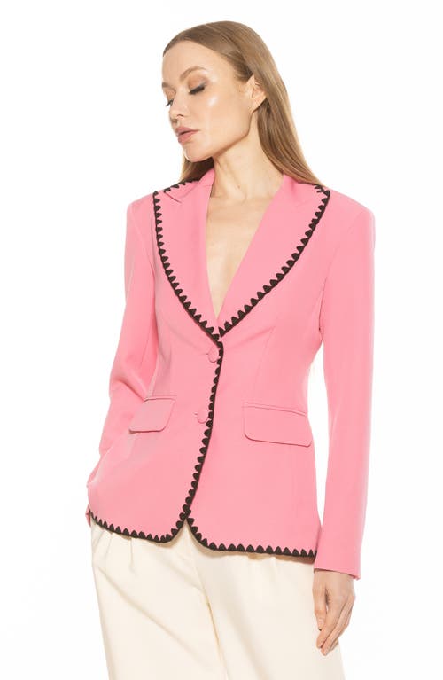 Alexia Admor Contrast Embroidered Blazer In Pink