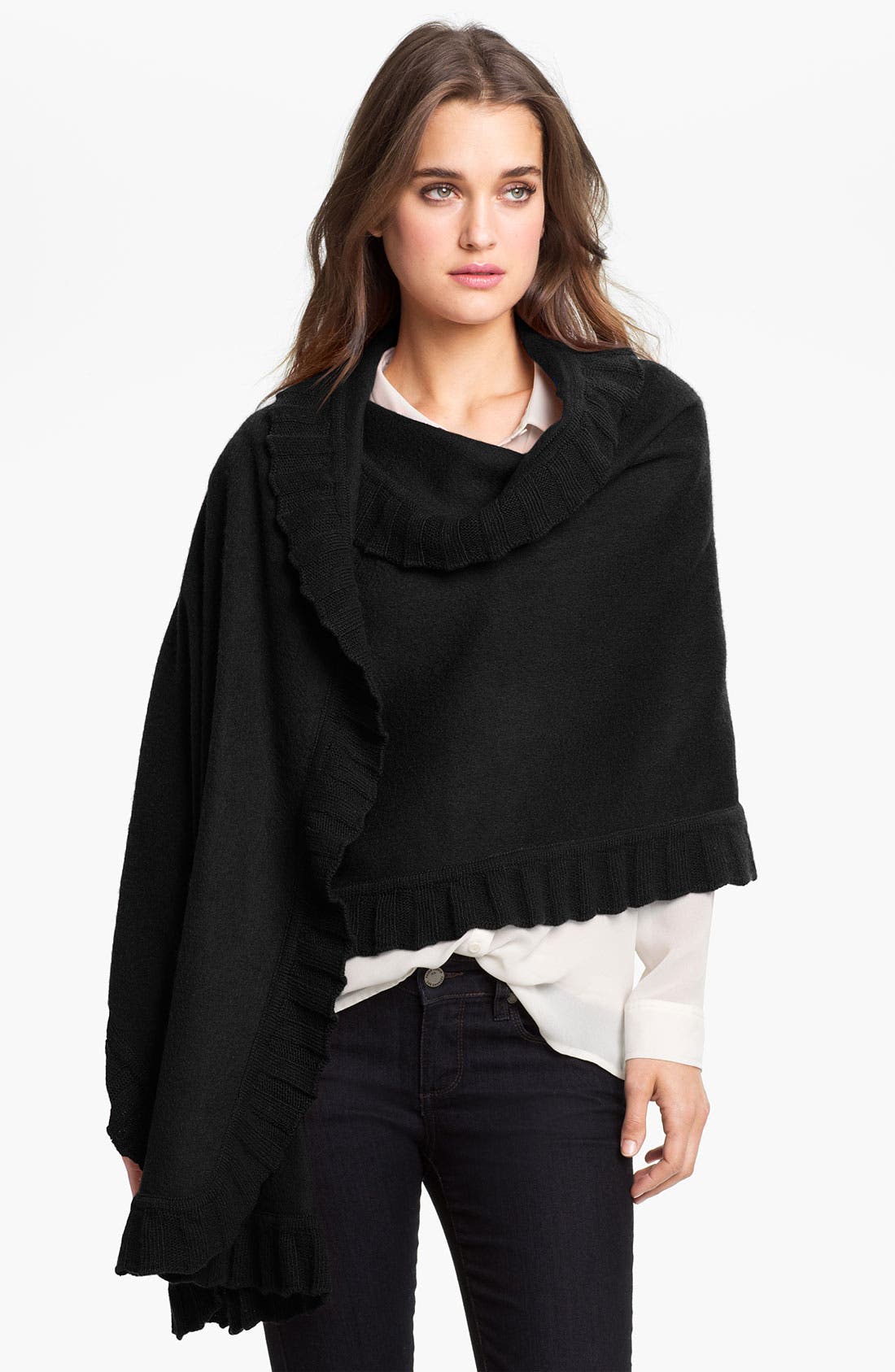 cashmere ruffle wrap