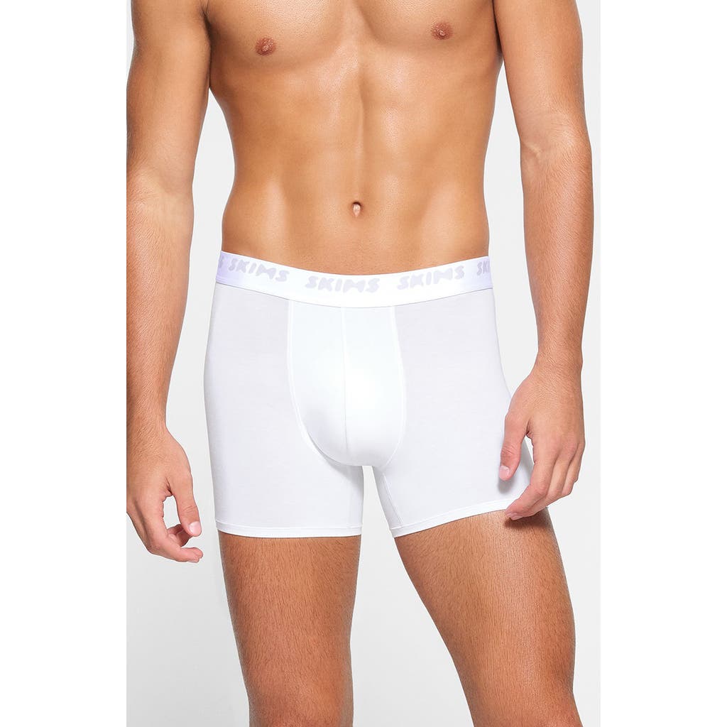Skims 3-inch Stretch Modal Boxer Briefs In Chalk