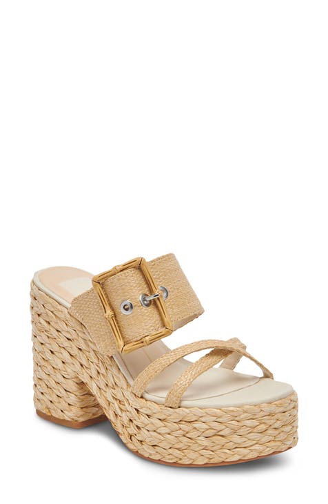 Dolce Vita Elvia Floral Ankle Strap Platform Wedge Espadrille