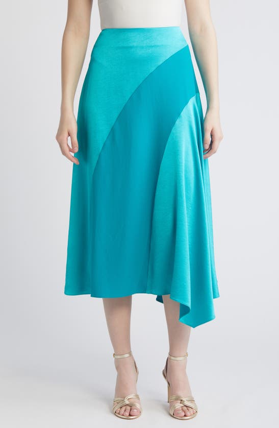 Shop Ted Baker Bolsena Side Drape Satin Midi Skirt In Bright Green