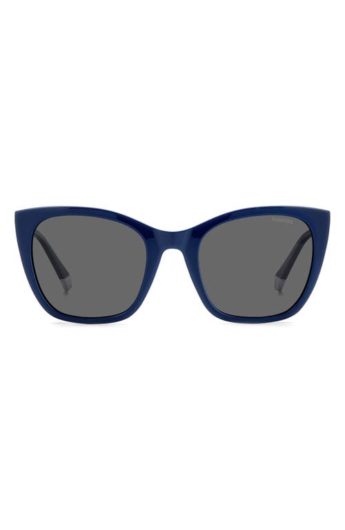 Polaroid 52mm Polarized Cat Eye Sunglasses In Blue/gray Polar
