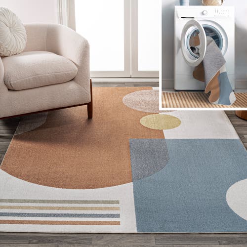 Jonathan Y Slinger Modern Contemporary Collage Machine-washable Area Rug In Cream/multi