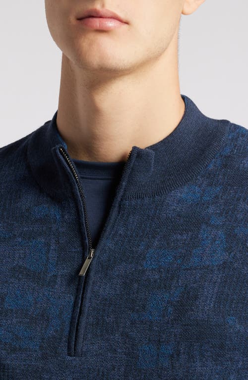 ROBERT BARAKETT ROBERT BARAKETT DALUP HALF ZIP MOCK NECK WOOL SWEATER