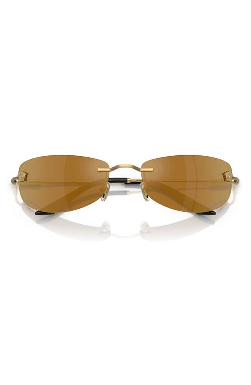 Versace 60mm Rectangle Sunglasses In Gold