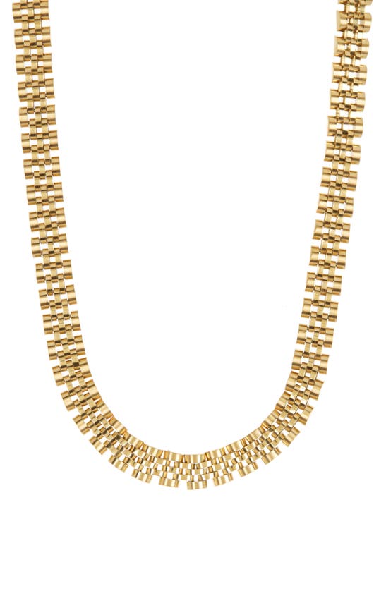 Shop Covet Watch Band Chain Necklace In Gold