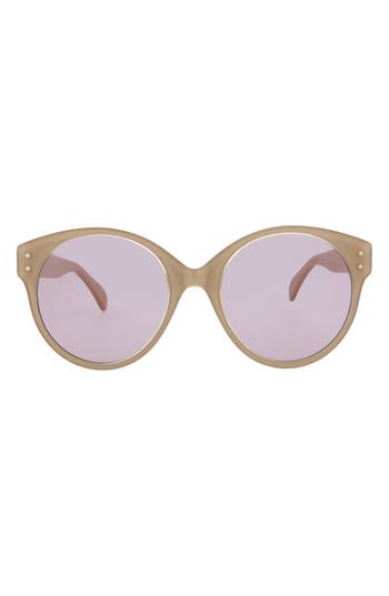 Alaïa Round-frame Acetate Sunglasses In Beige Violet