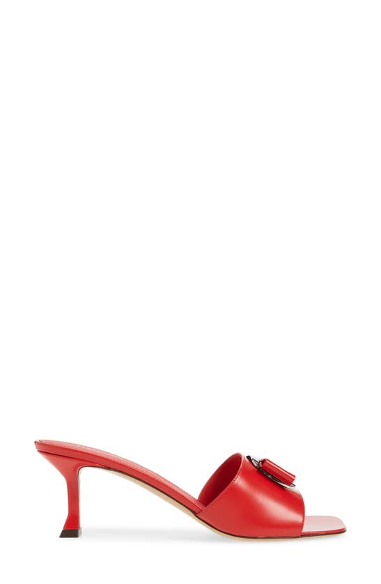 Shop Ferragamo Zelie Slide Sandal In Flame Red