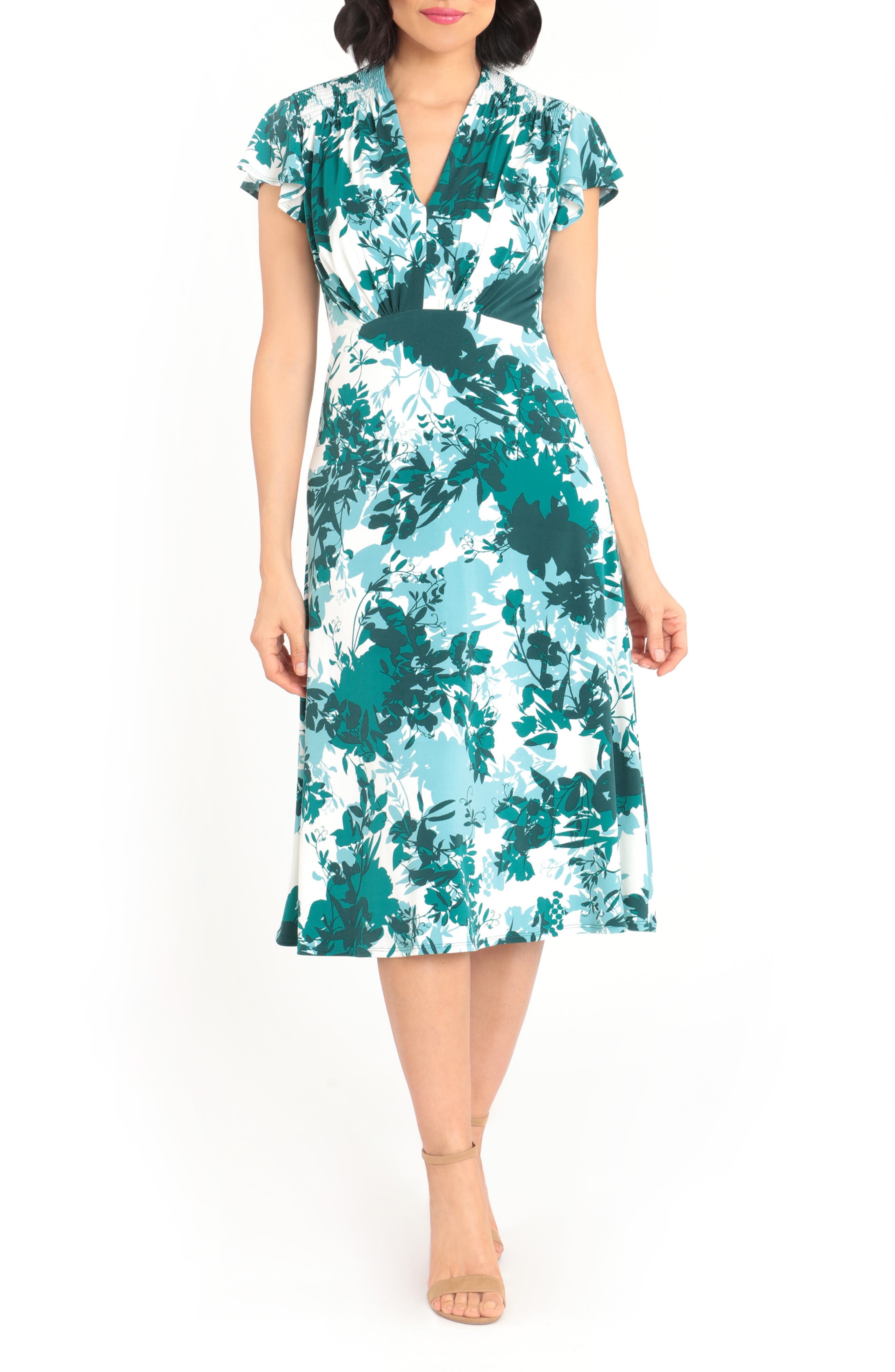 maggy london floral midi dress